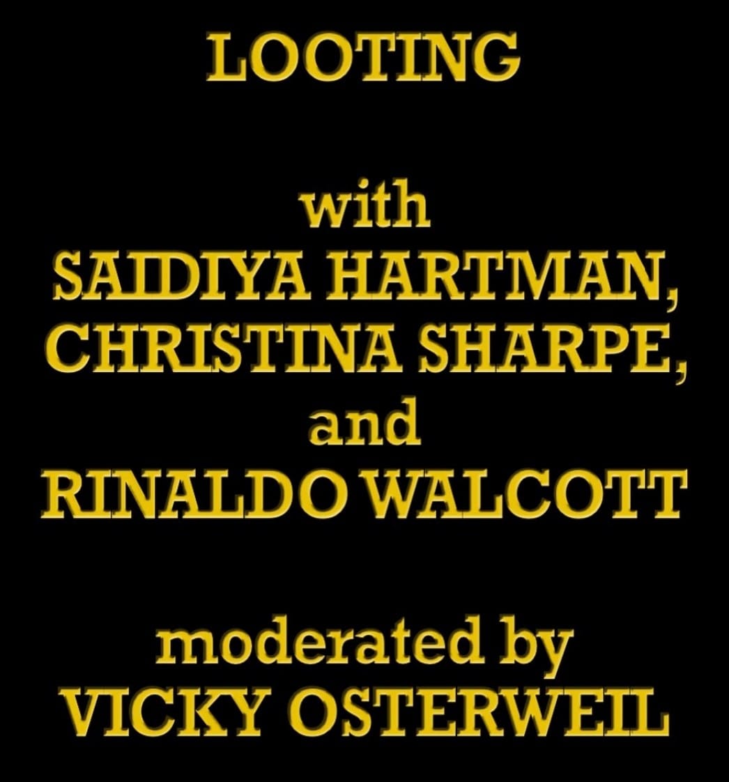 Looting Roundtable with Saidiya Hartman, Christina Sharpe and Rinaldo Walcott